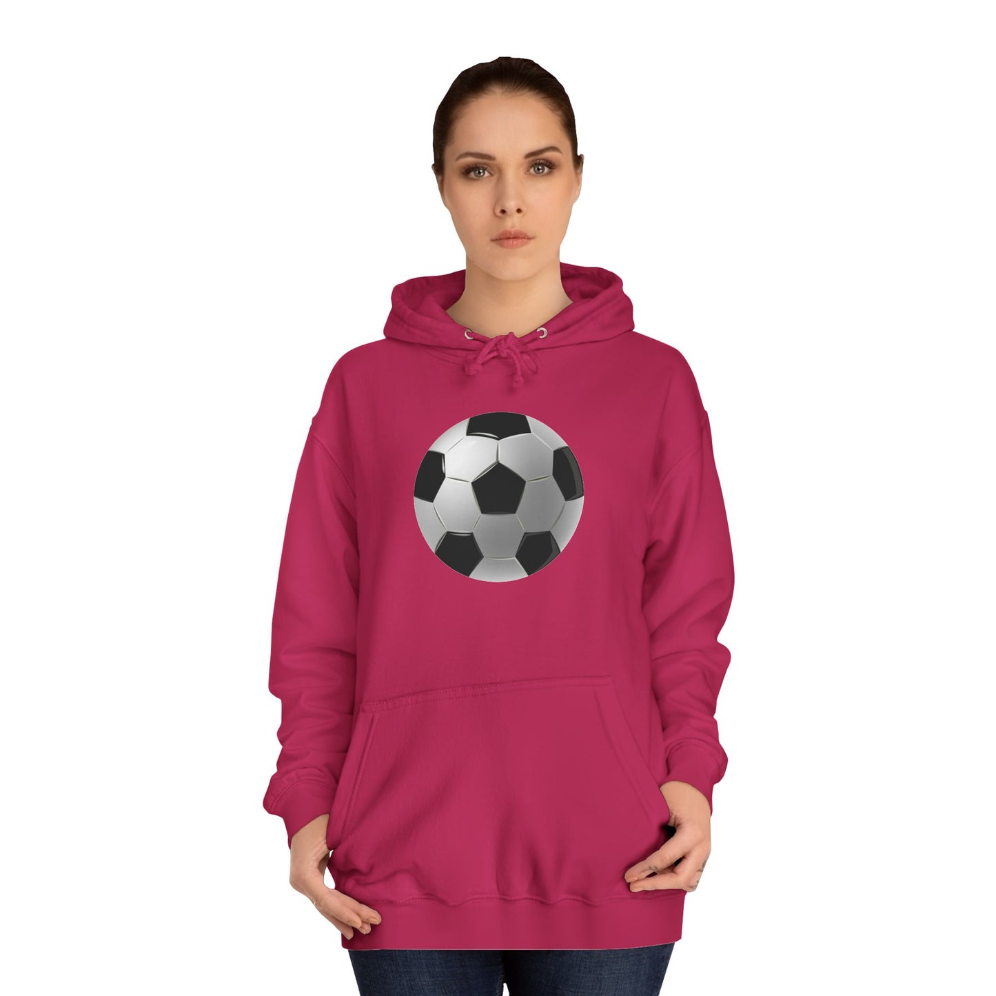 Unisex College Hoodie - Dynamic Football Design - Sports Passion and Energy