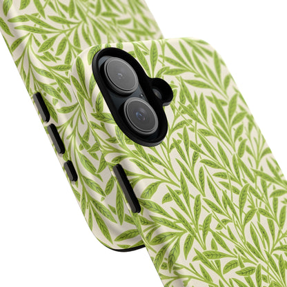 Green Leaf iPhone Case, Tough Cases, Botanical Phone Protection, Eco-Friendly Cover, Nature Lover Gift, Trendy Cell Phone Accessory