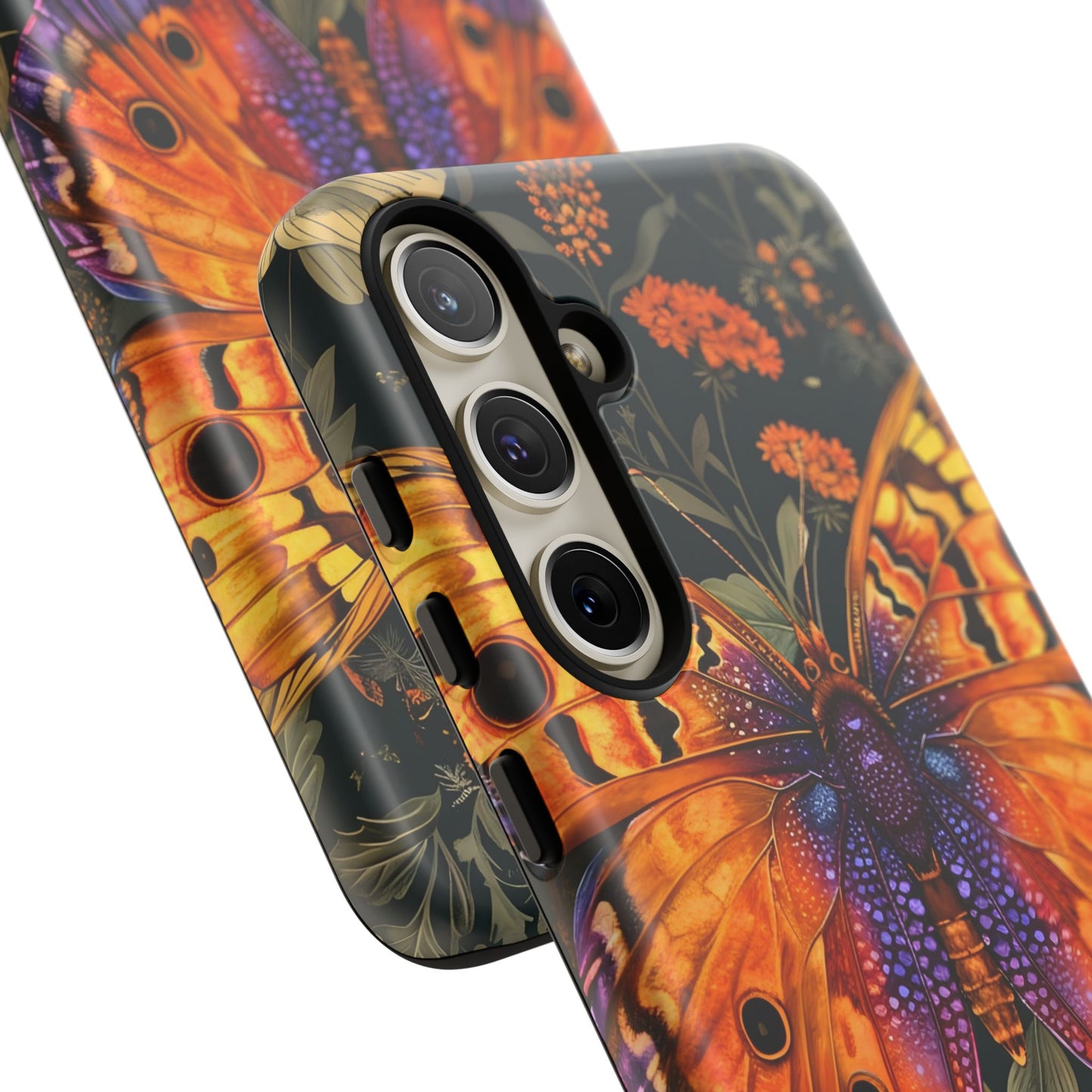 Butterfly Phone Case, Tough Cases for Nature Lovers, Vibrant Floral Design, Gift for Her, Cute Phone Accessories, Butterfly Artwork
