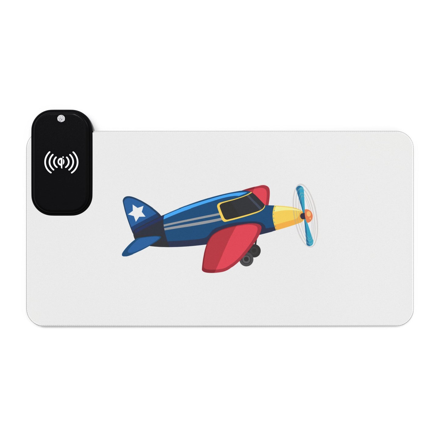 Retro British Airplane - LED Gaming Mouse Pad with Wireless Charging - Perfect for Gamers, Study, Home Office, Birthdays, Christmas, Tech Lovers