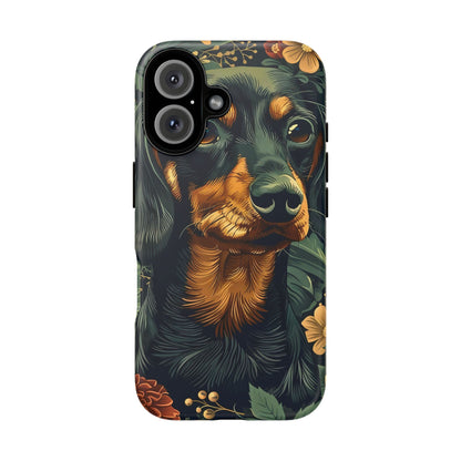Dachshund Phone Case, Floral Pet Phone Cover, Dog Lover Gift, Tough Phone Case, Custom Dachshund Design, Unique Dog Owner Accessory