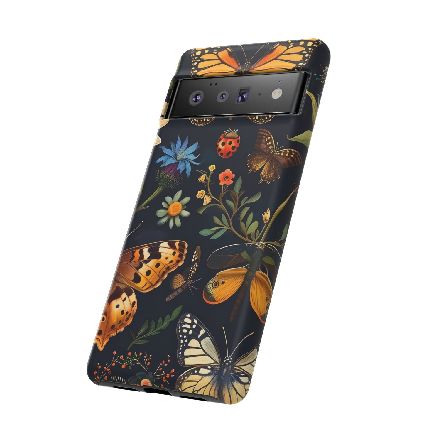 Nature-Inspired Phone Case | Floral Butterfly Design, Tough Phone Cover, Gift for Nature Lovers, Cute Butterfly Case, Home Decor