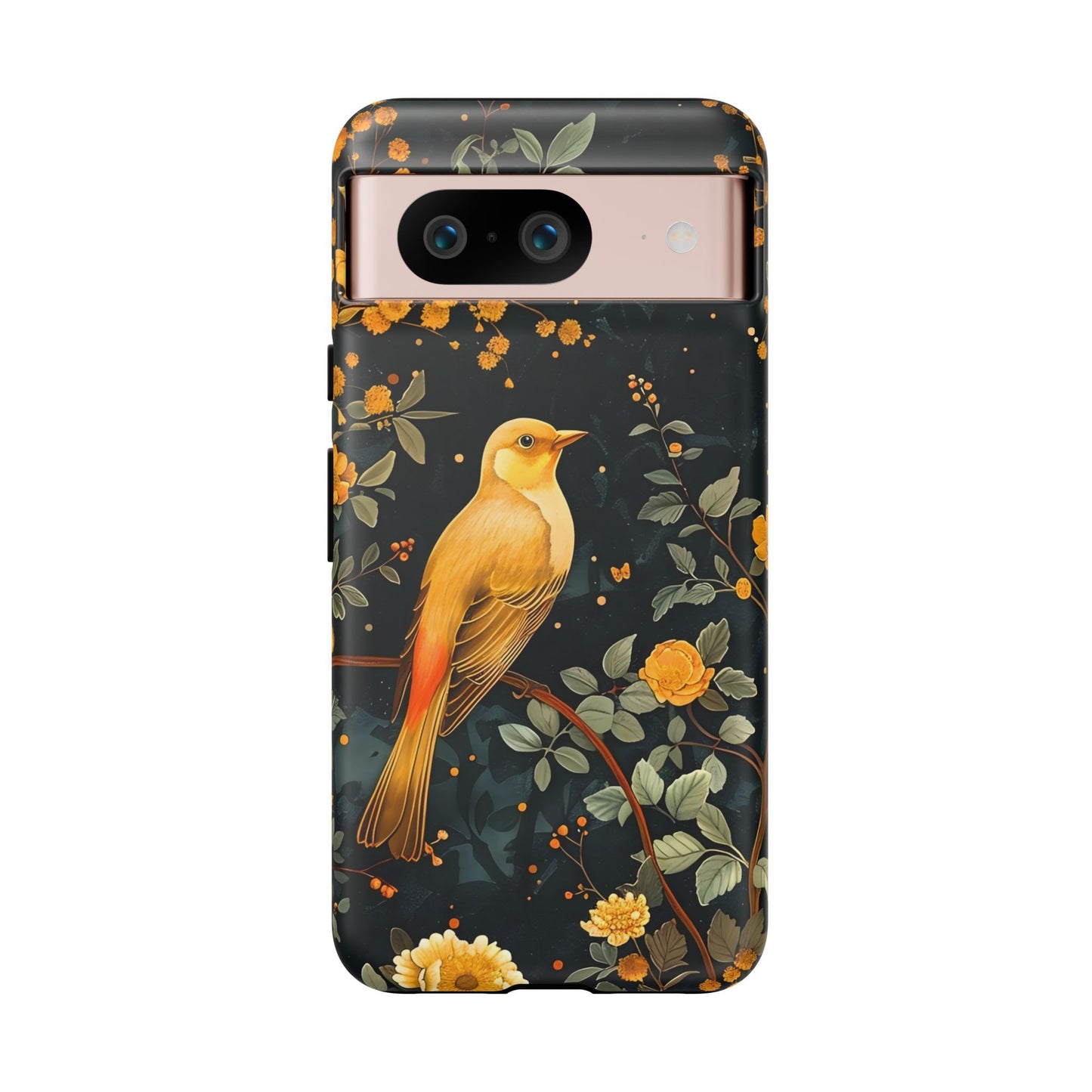 Floral Phone Case, Tough Cases with Bird Design, Nature Lover Gift, Stylish Protection, Birthday Present, Floral Phone Cover