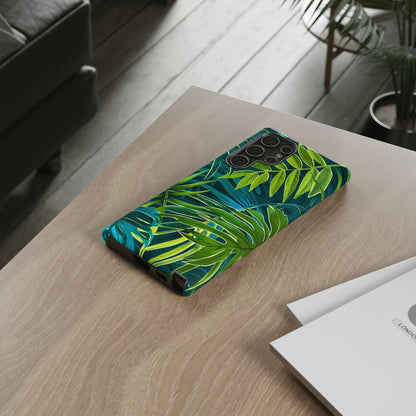 Tropical Phone Case - Durable Green Leaf Design, Eco-Friendly Gift, Trendy Accessory, Nature Lover's Case, Summer Vibes