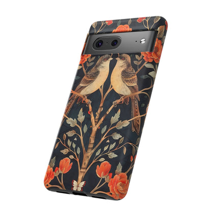 Floral Phone Case – Tough Cases with Bird Design, Unique Gift for Nature Lovers, Stylish Tech Accessory, Phone Cover, Artistic Case