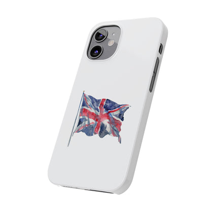 British Flag Slim Phone Case, UK Phone Cover, Patriotic Gift, Mobile Case for Travelers, England Accessories