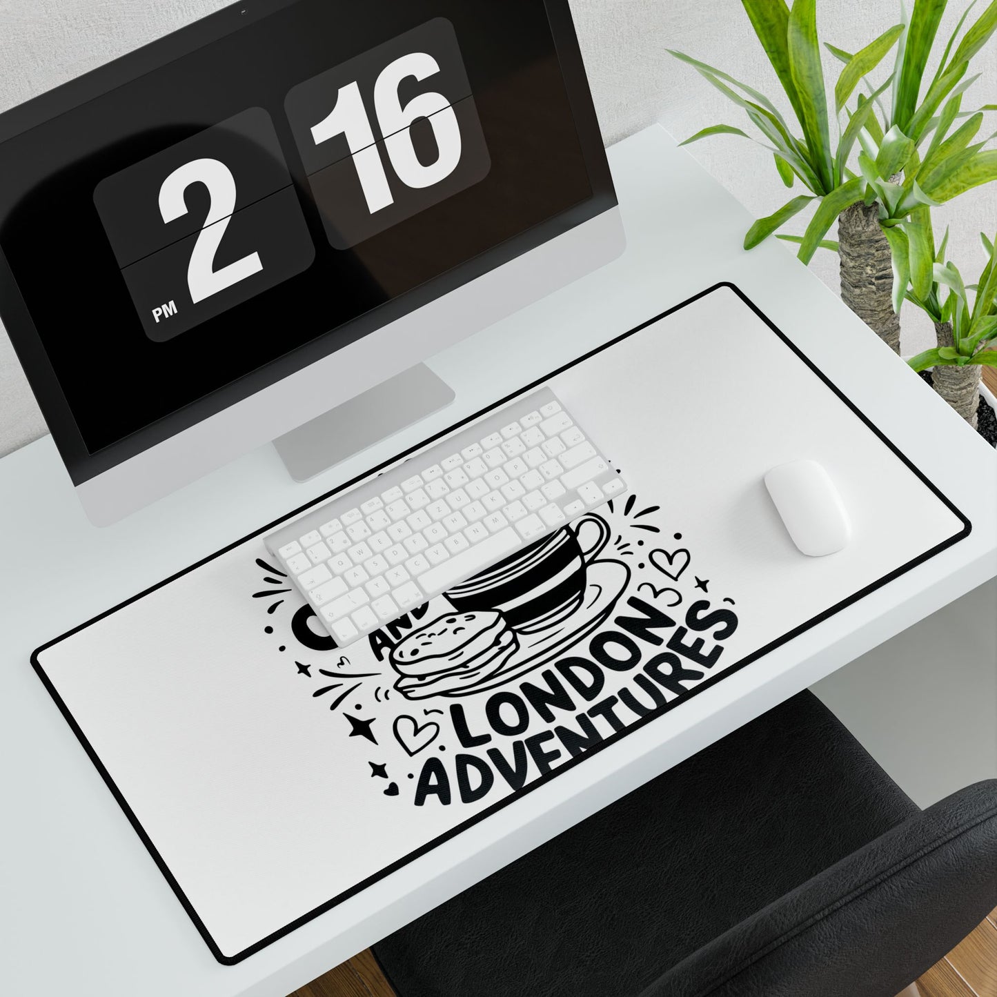 Chic Desk Mats for Cozy Workspaces, Tea Crumpets Decor, Home Office Essentials, Unique Gift for Tea Lovers, Perfect for Home or Office