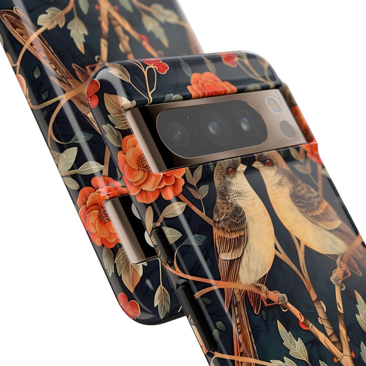 Floral Phone Case – Tough Cases with Bird Design, Unique Gift for Nature Lovers, Stylish Tech Accessory, Phone Cover, Artistic Case