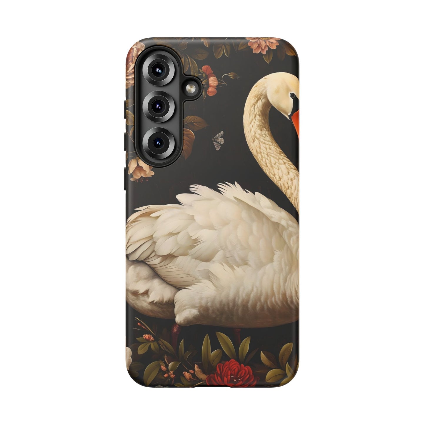 Elegant Swan Phone Case, Floral iPhone Cover, Tough Phone Case, Gift for Her, Nature Lover, Mother's Day, Birthday