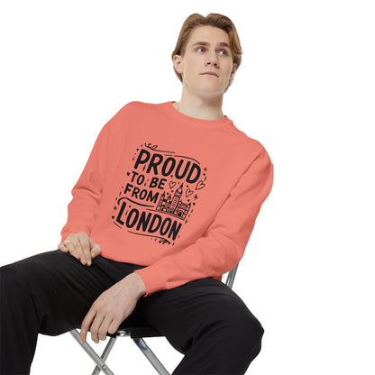 Unisex Garment-Dyed Sweatshirt Relaxed - Proud to be from London