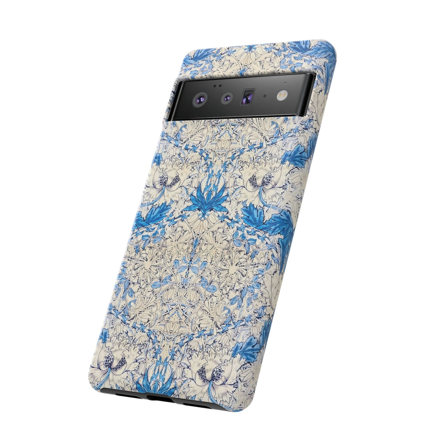 Elegant Floral Phone Case, Tough iPhone Cover, Stylish Mobile Protector, Blue Patterned Case, Unique Gift for Her