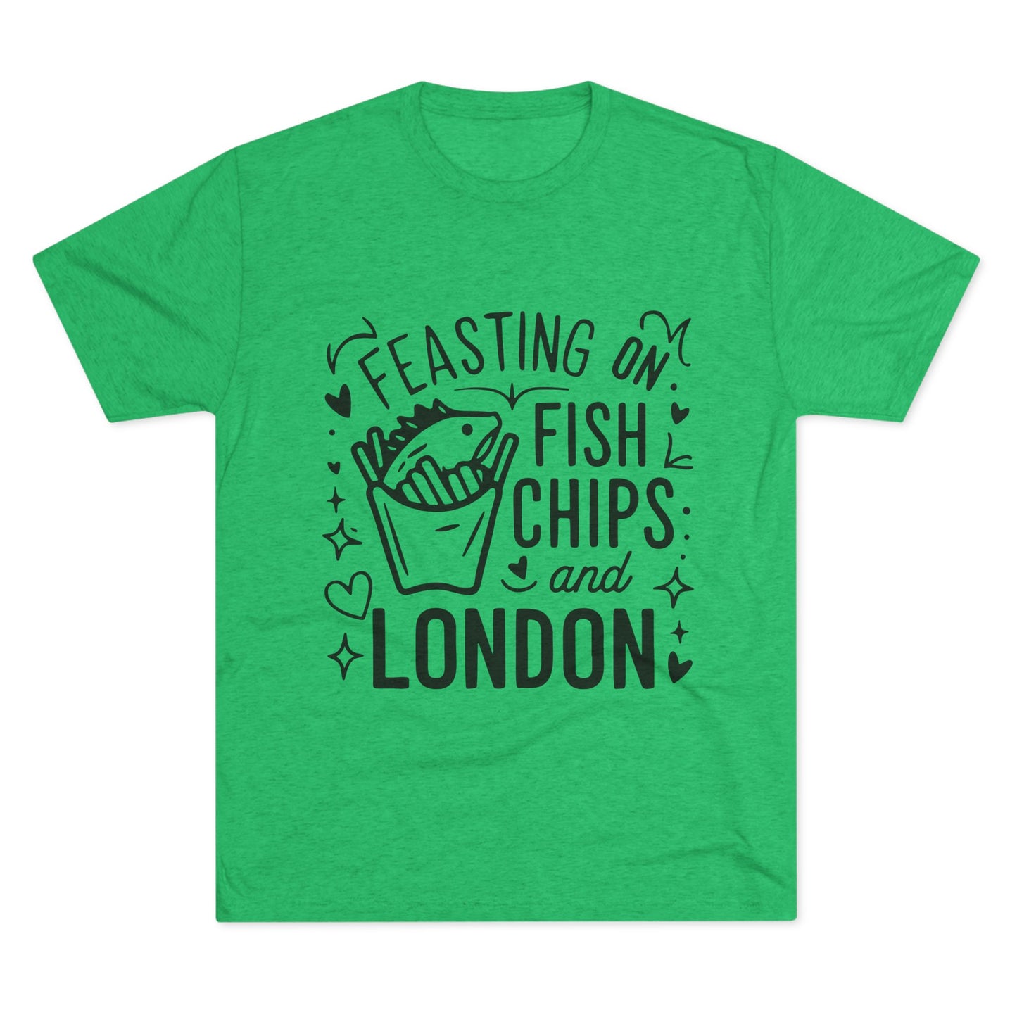 Fish Chips and London Cozy Unisex Tri-Blend Crew Tee