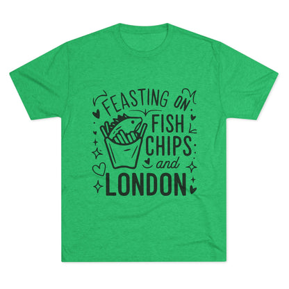 Fish Chips and London Cozy Unisex Tri-Blend Crew Tee