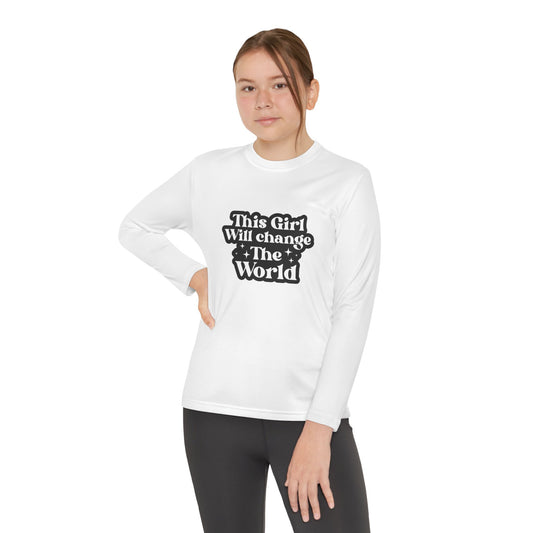 Youth Long Sleeve Tee - This Girl Will Change the World SVG PNG Design