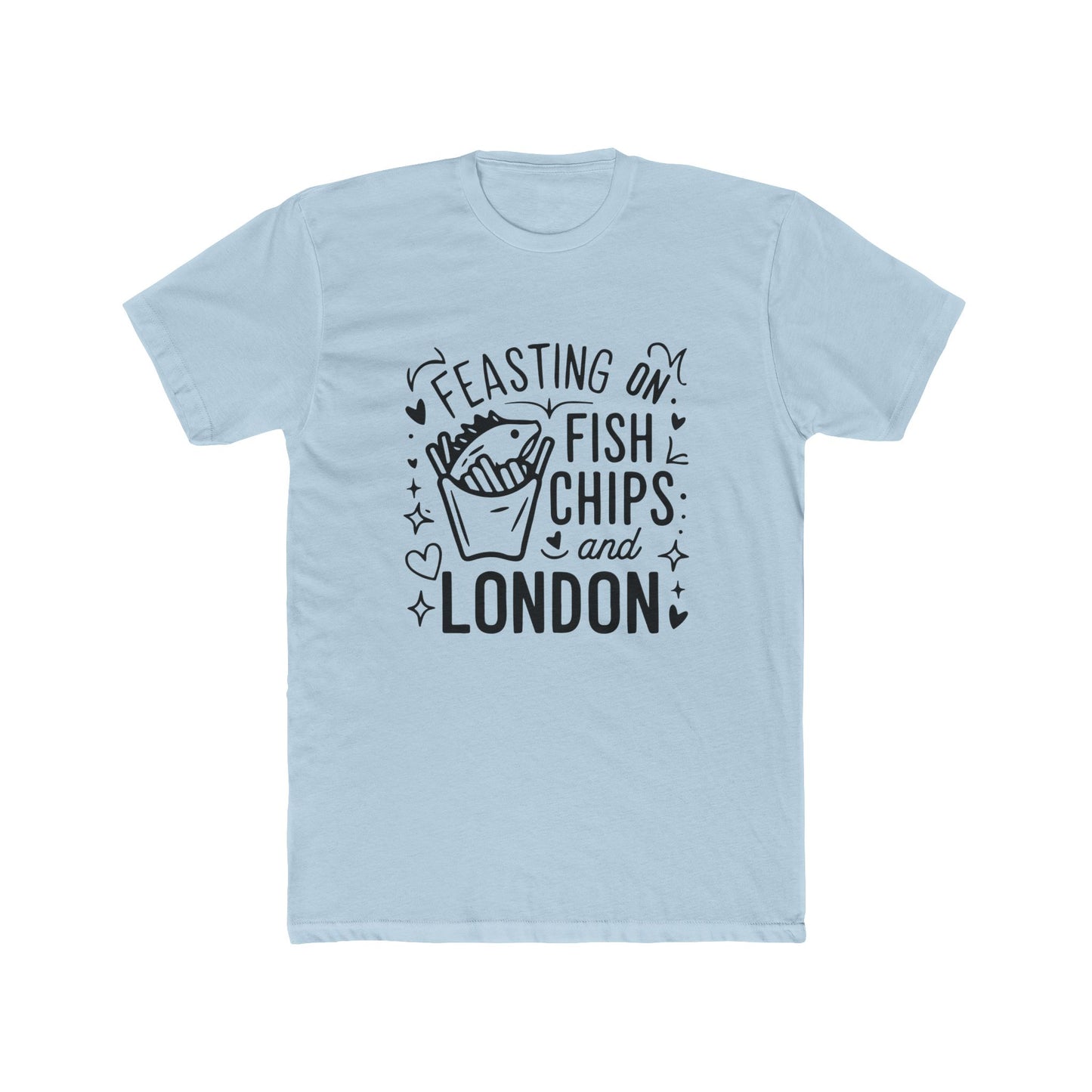 Fish Chips and London Versatile Unisex Cotton Crew Tee