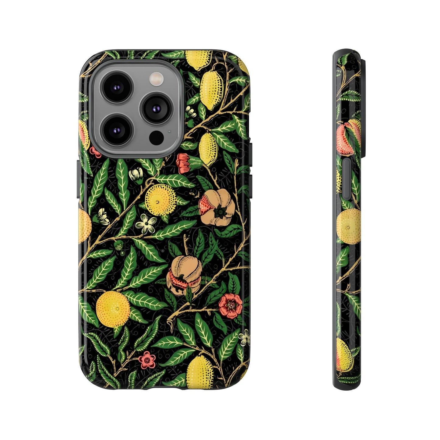Tough Cases Phone Case, Floral Phone Cover, Tough Phone Protection, Gift for Plant Lovers, Black Background, Eco-Friendly Design