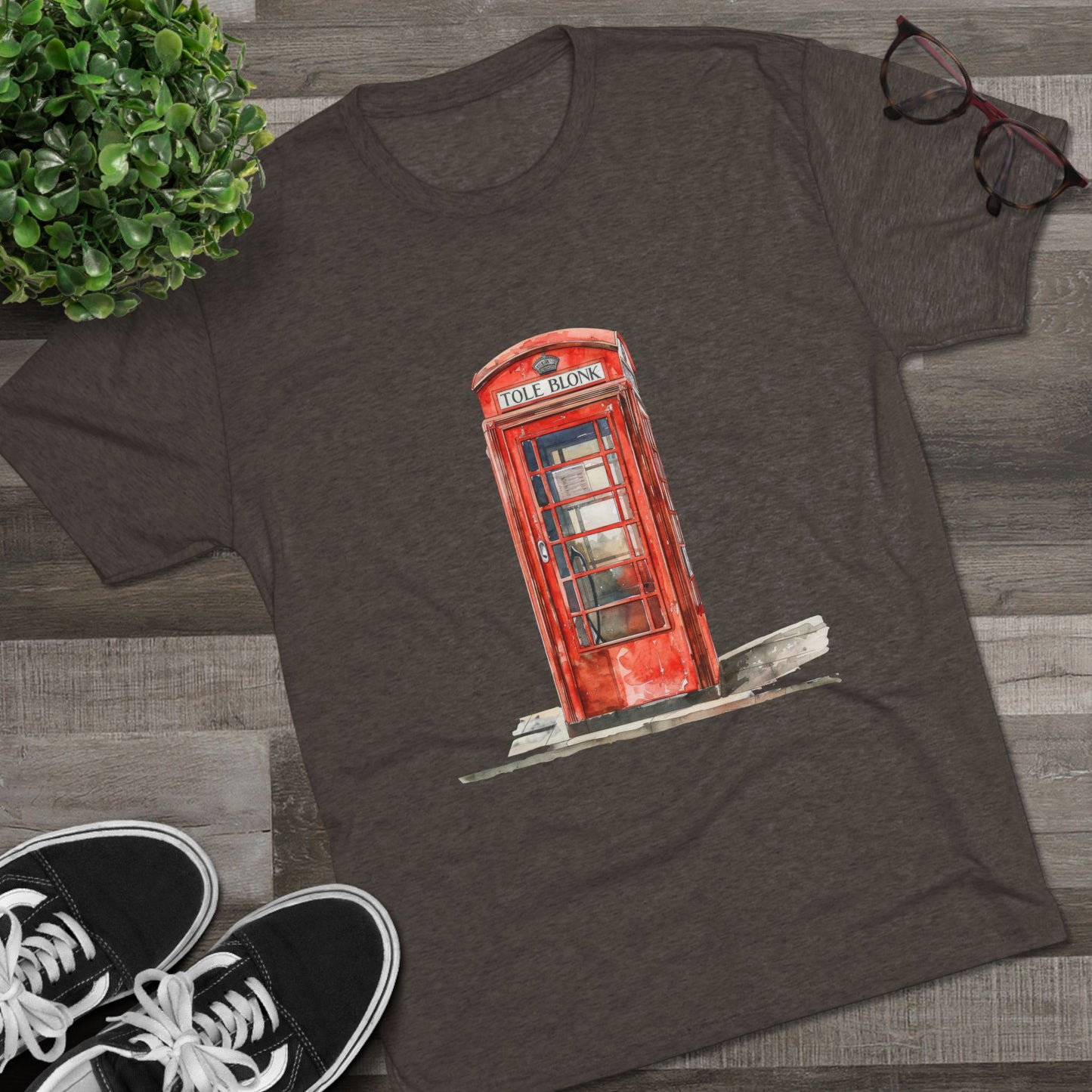 Iconic British Public Telephone - Classic Red Phone Box Unisex Tri-Blend Crew Tee
