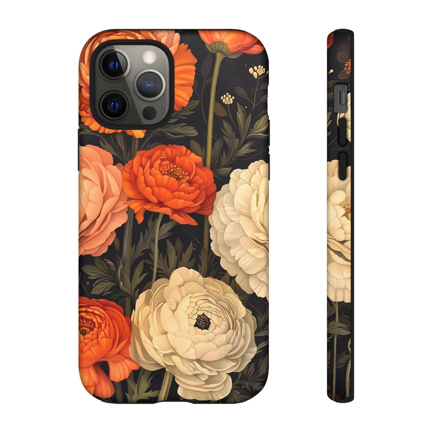 Floral Phone Case with Tough Protection, Blooming Ranunculus Design, Durable Cover, Gift for Flower Lovers, Eco-Friendly Phone Accessory