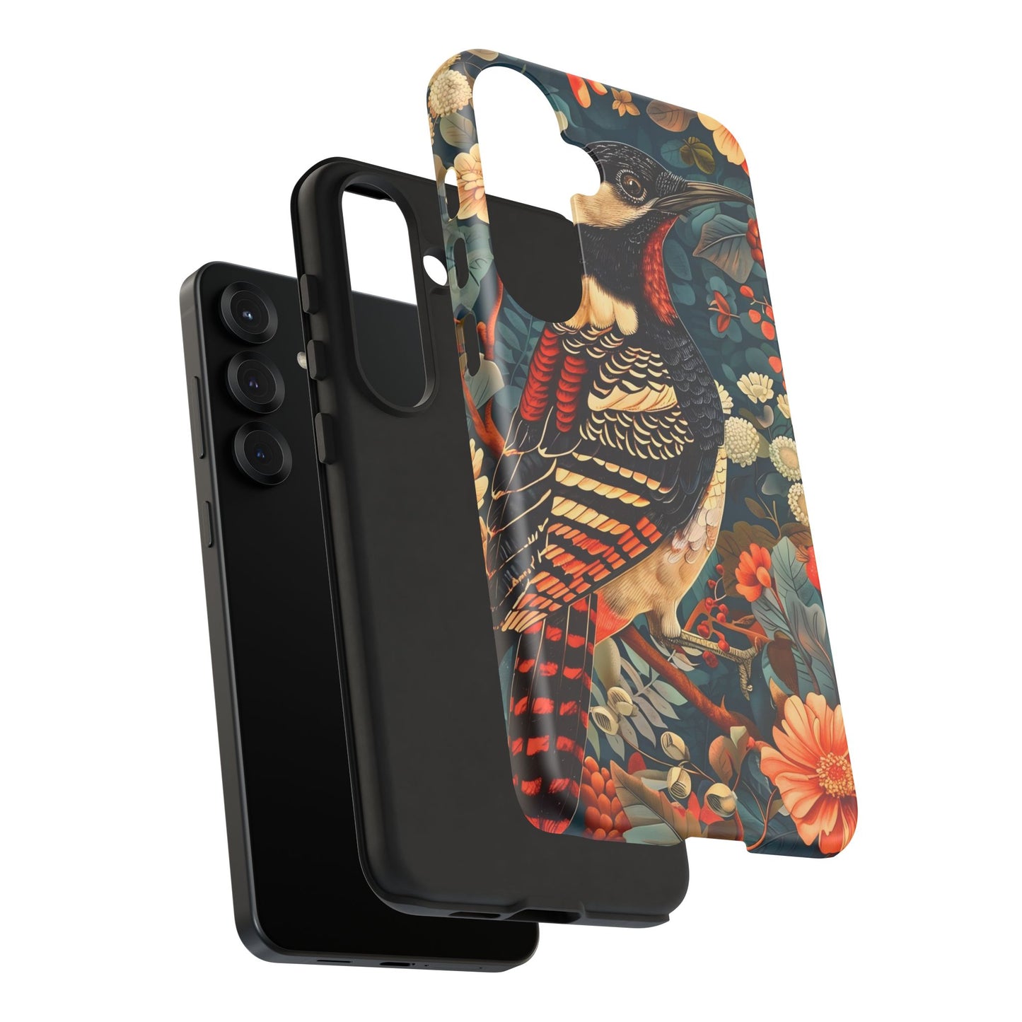 Nature-Inspired Phone Case with Floral Art, Tough Phone Cover, Protective Case, Gift for Nature Lovers, Unique Phone Accessory