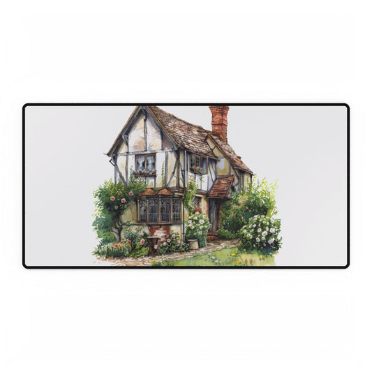 Charming Cottage Desk Mat - Perfect for Home Office, Gifts, Cozy Decor, Workspaces, and Creative Spaces