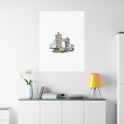 London Bridge Matte Canvas Wall Art, Elegant Home Decor, Unique Gift for Art Lovers, Travel Enthusiast Wall Decor, Modern Aesthetic