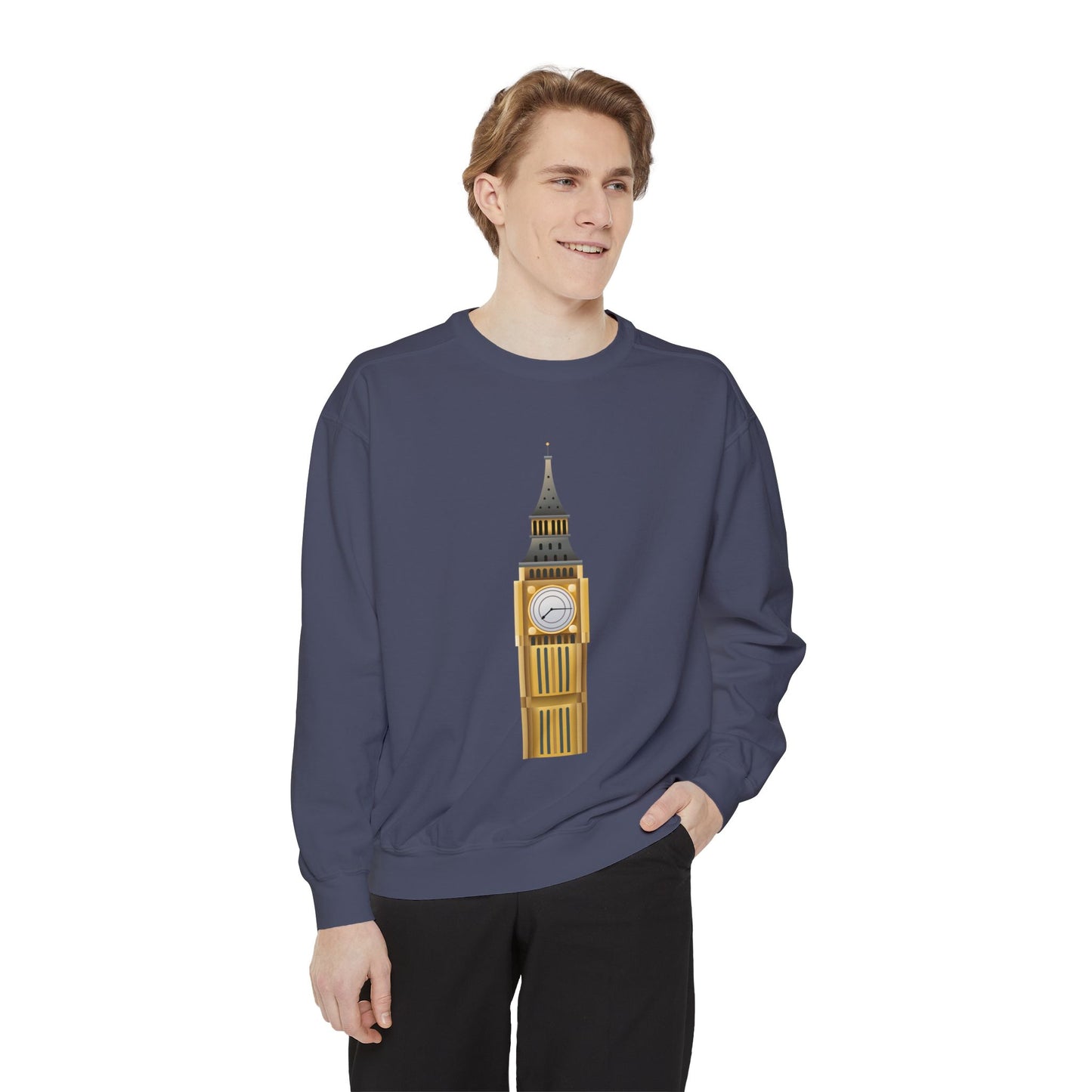 Unisex Garment-Dyed Sweatshirt Trendy - Iconic Big Ben Clock Tower