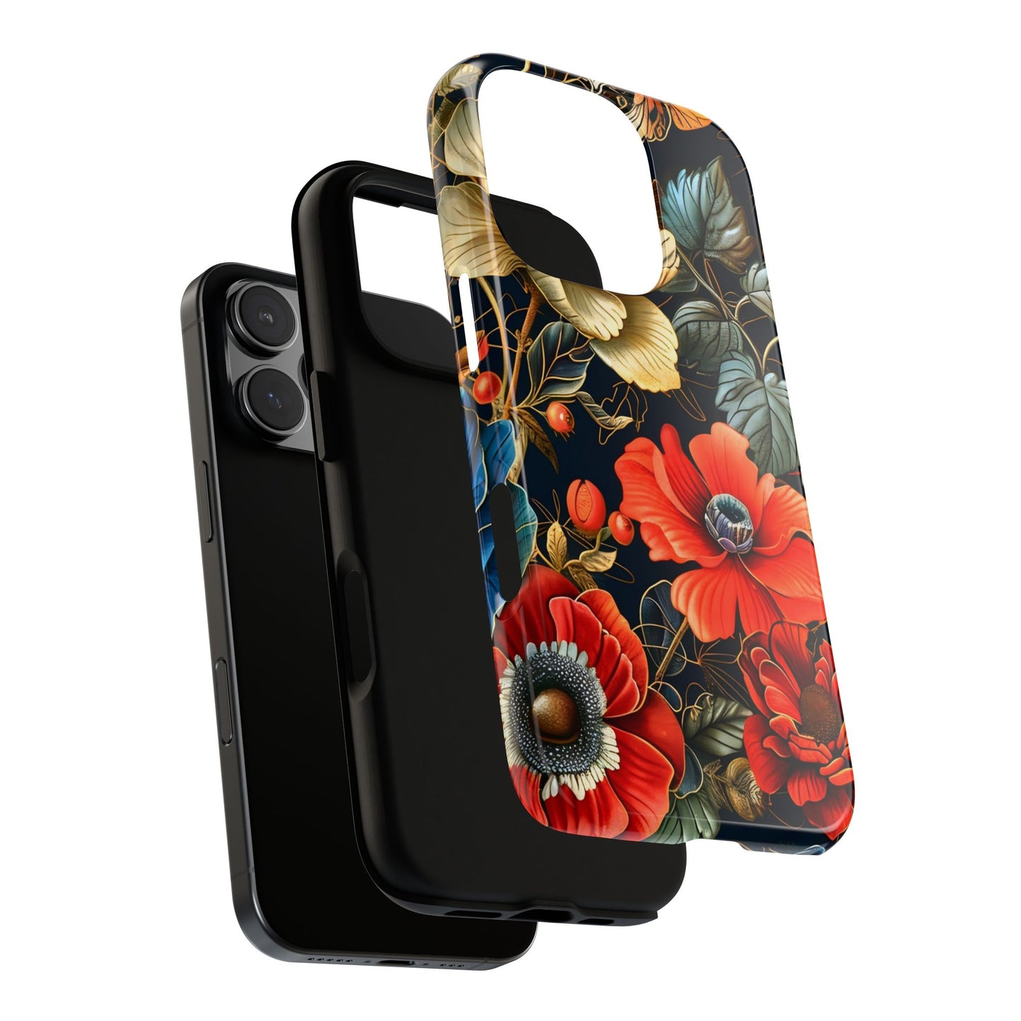 Floral Phone Case - Tough Cases for Stylish Protection, Floral Design, Gift for Her, Trendy Accessories, Phone Cover