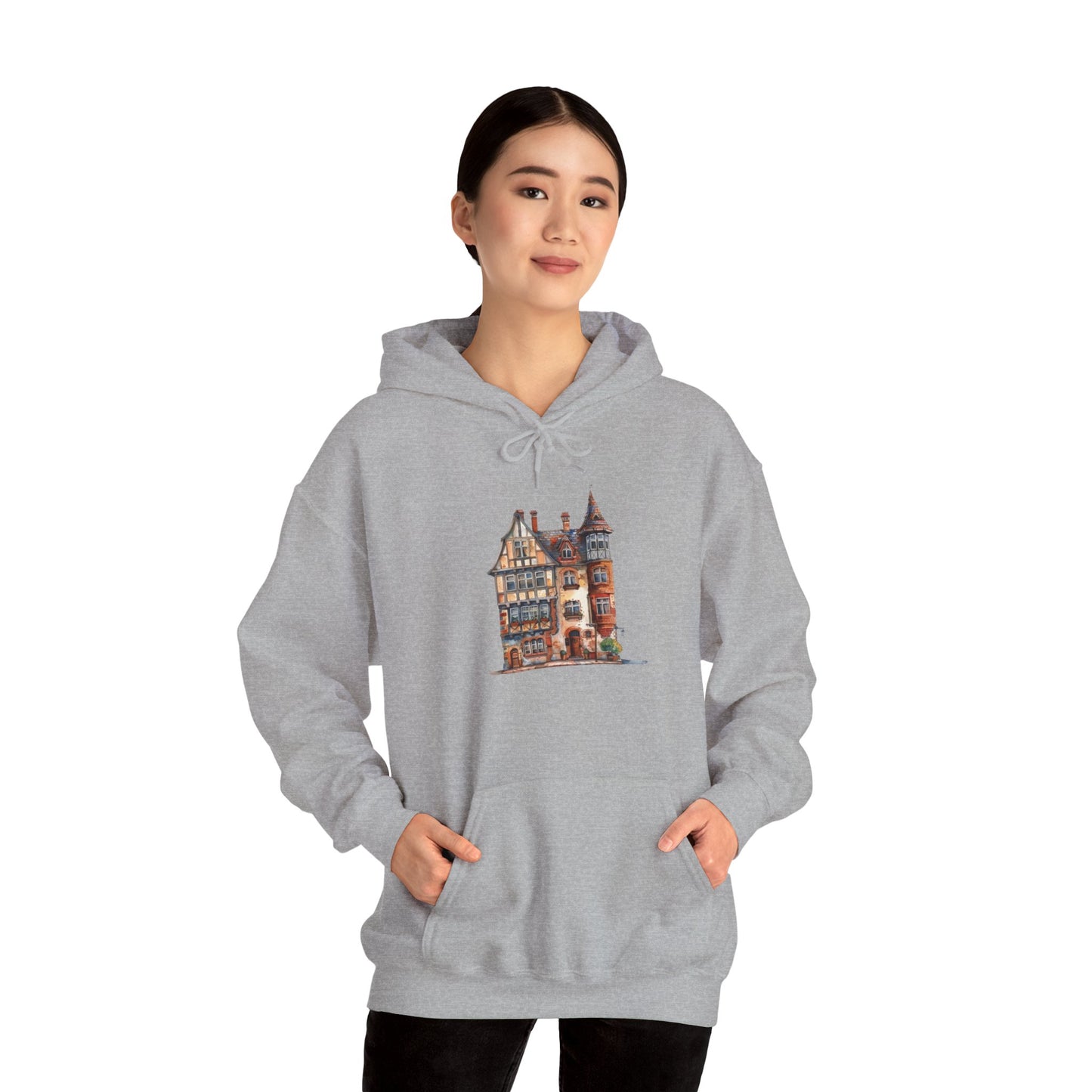 Unisex Heavy Blend™ Hooded Sweatshirt - Charming & Cozy - Life in a British Village House