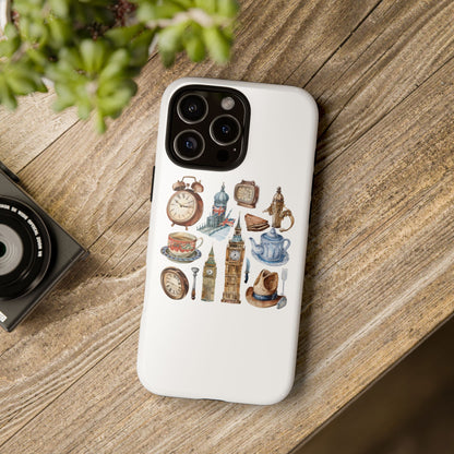 Vintage Illustrative Phone Case, Whimsical Tough Phone Cover, Gifts for Her, Unique Cell Phone Accessory