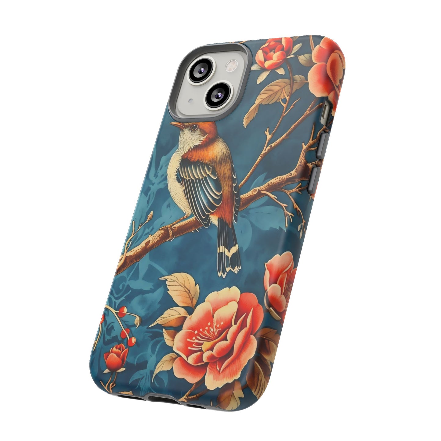 Bird & Floral Phone Case, Tough Cases for Nature Lovers, Gift for Her, Customizable Design, Vibrant Tech Accessories