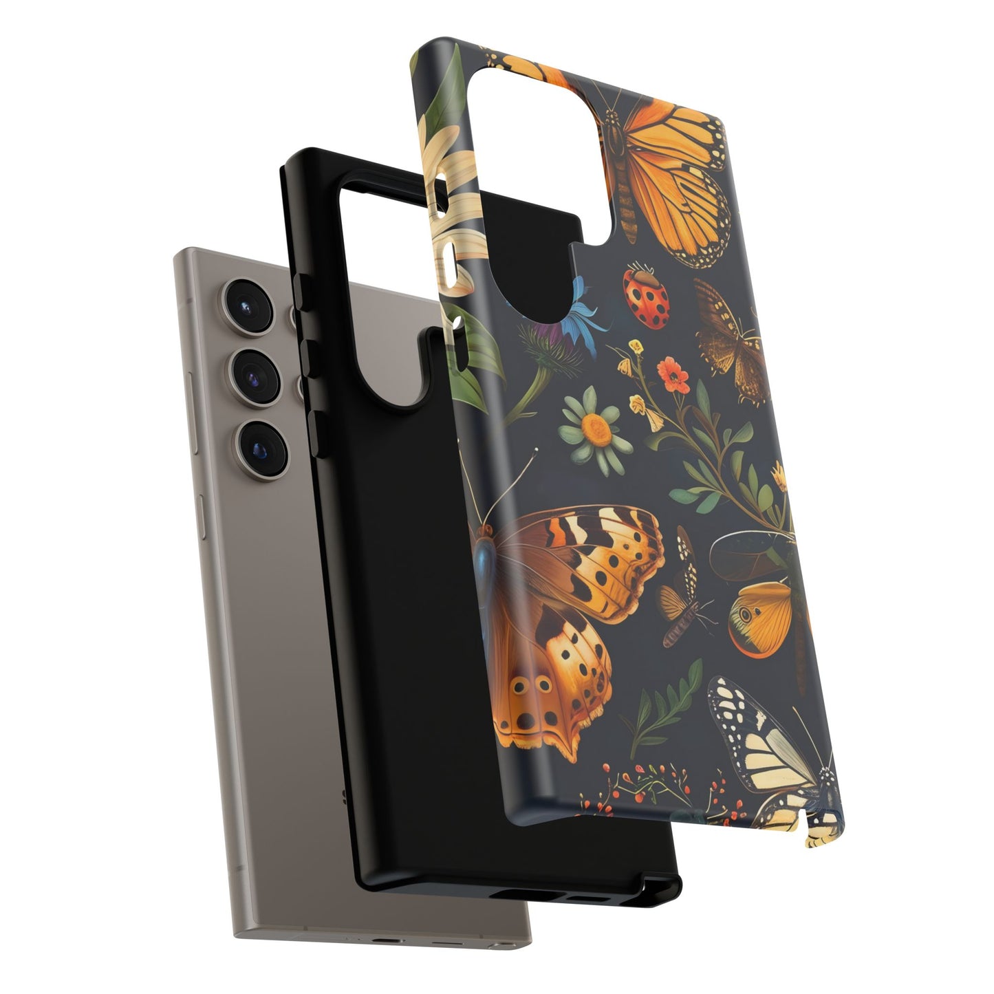 Nature-Inspired Phone Case | Floral Butterfly Design, Tough Phone Cover, Gift for Nature Lovers, Cute Butterfly Case, Home Decor
