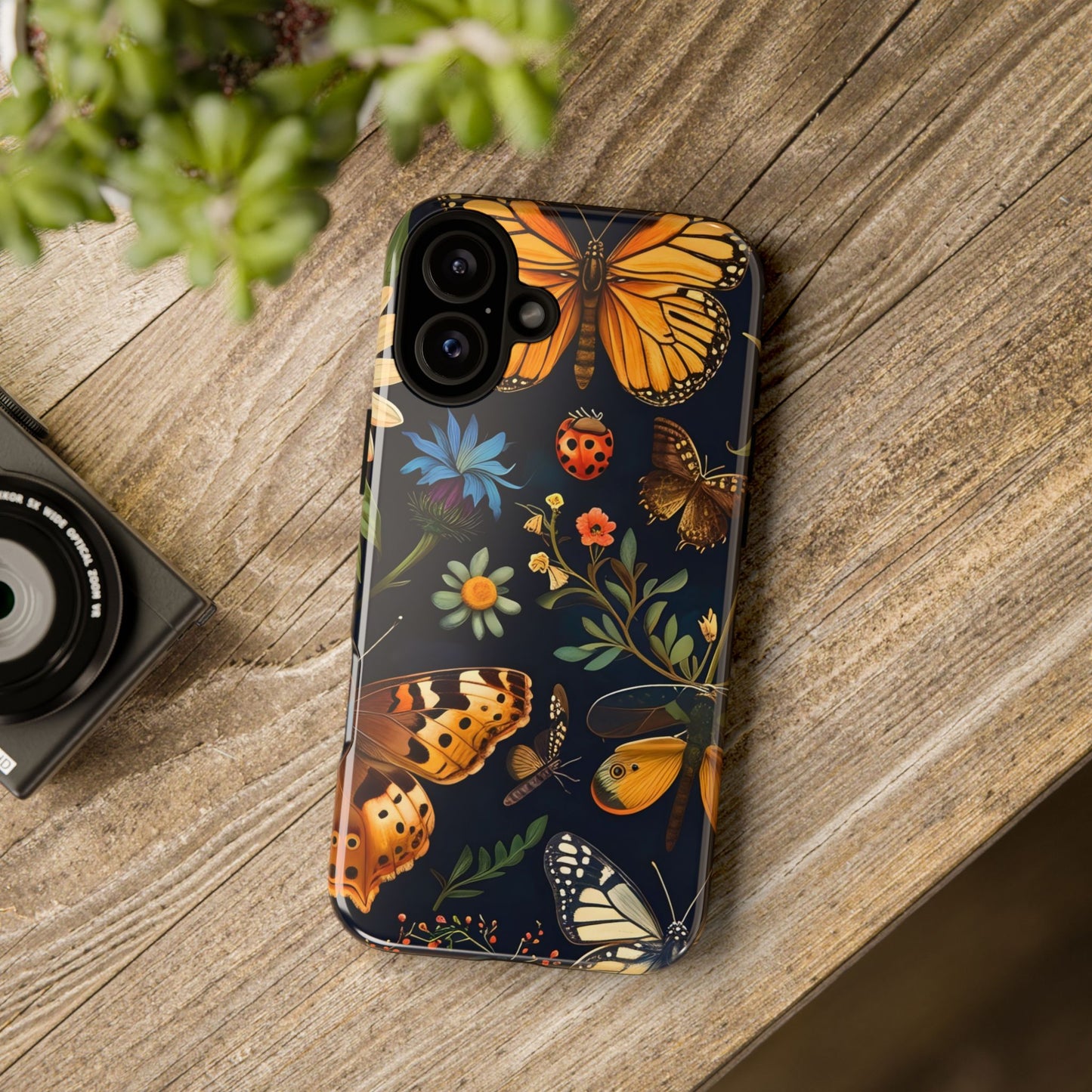 Nature-Inspired Phone Case | Floral Butterfly Design, Tough Phone Cover, Gift for Nature Lovers, Cute Butterfly Case, Home Decor