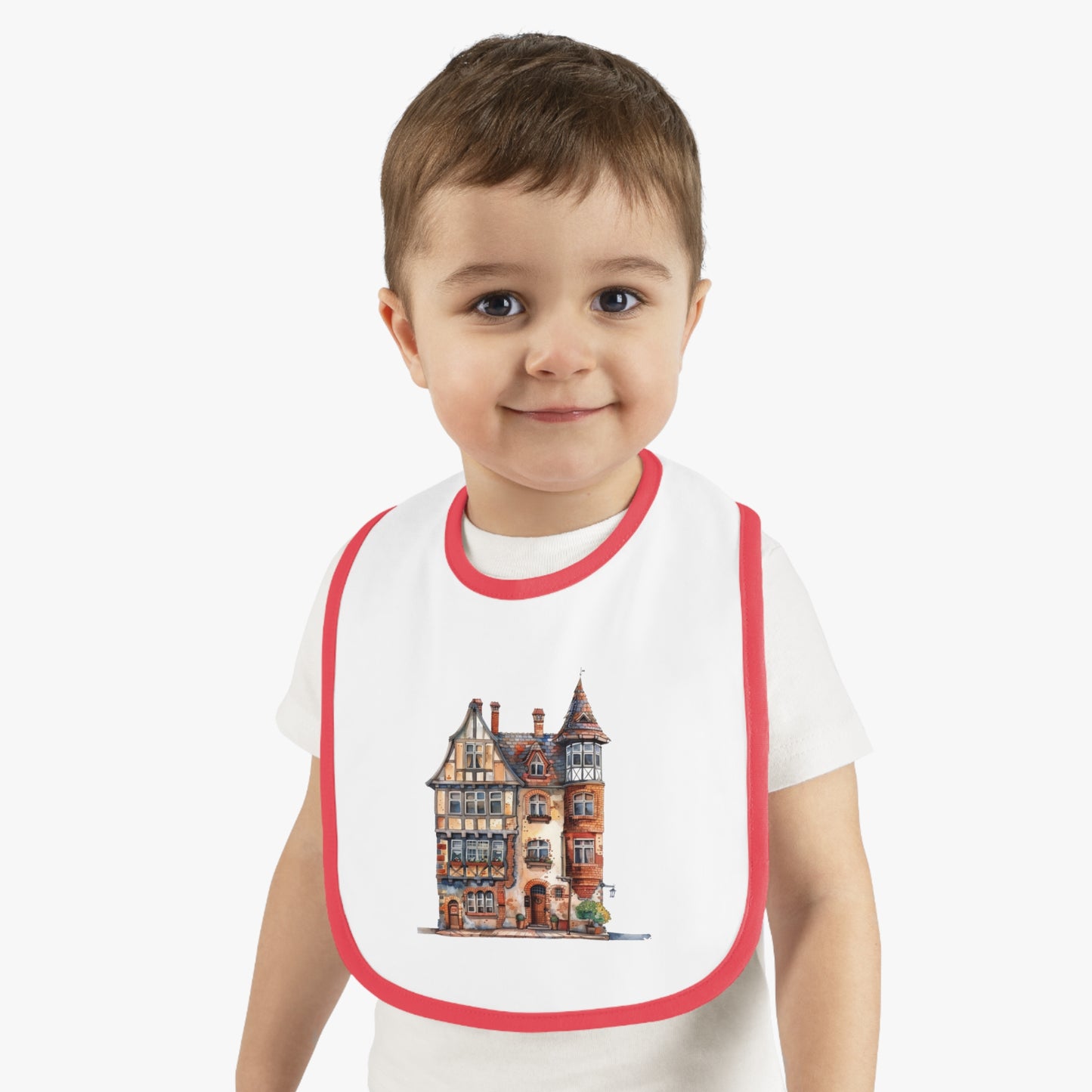 Adorable House Design Baby Bib, Cute Baby Bib for Feeding, Infant Gift, Baby Shower Essential, Fun Bib for Toddlers