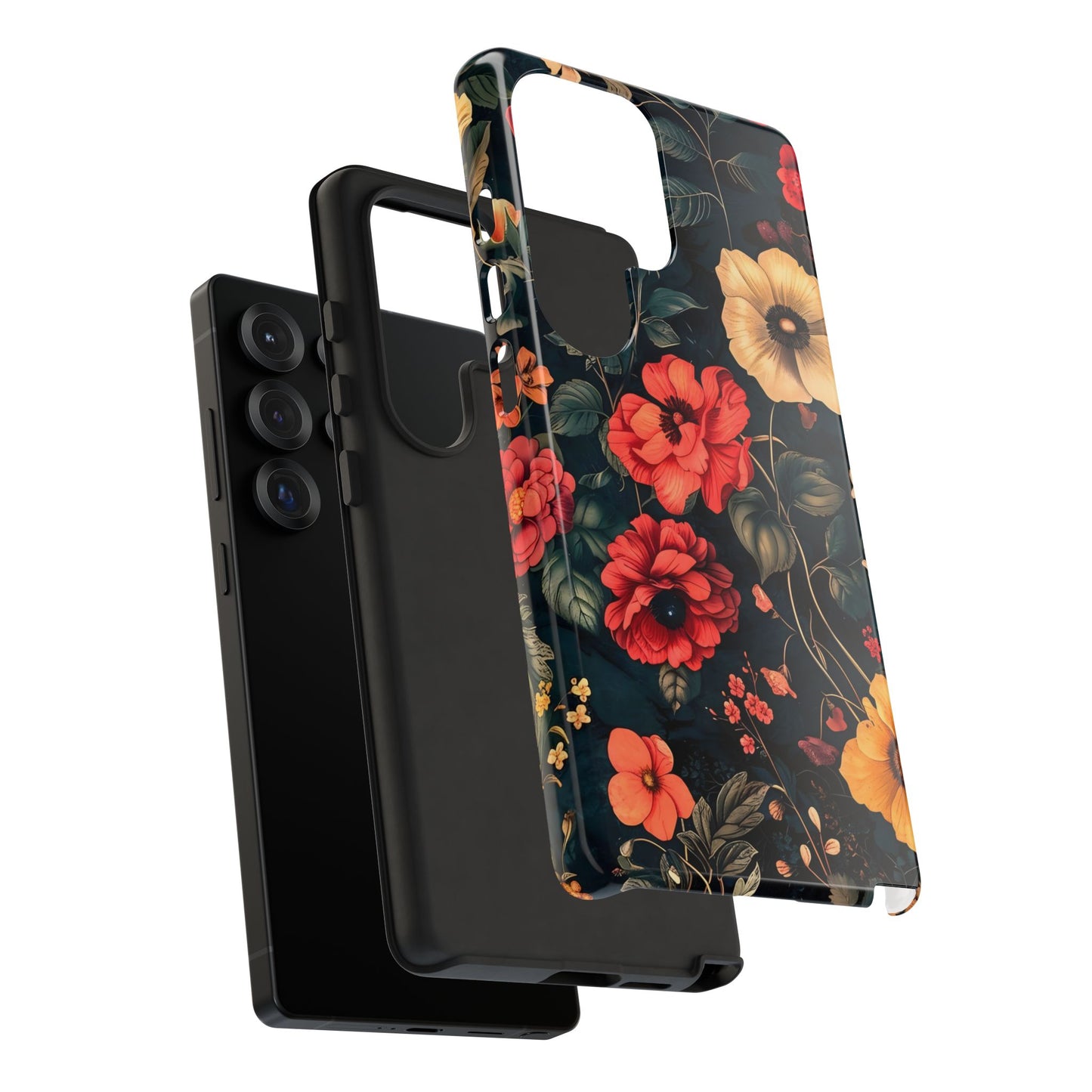 Floral Phone Case, Tough Cases, Flower Motif, Protective Cover, Gift for Her, Floral Design, Spring Accessory