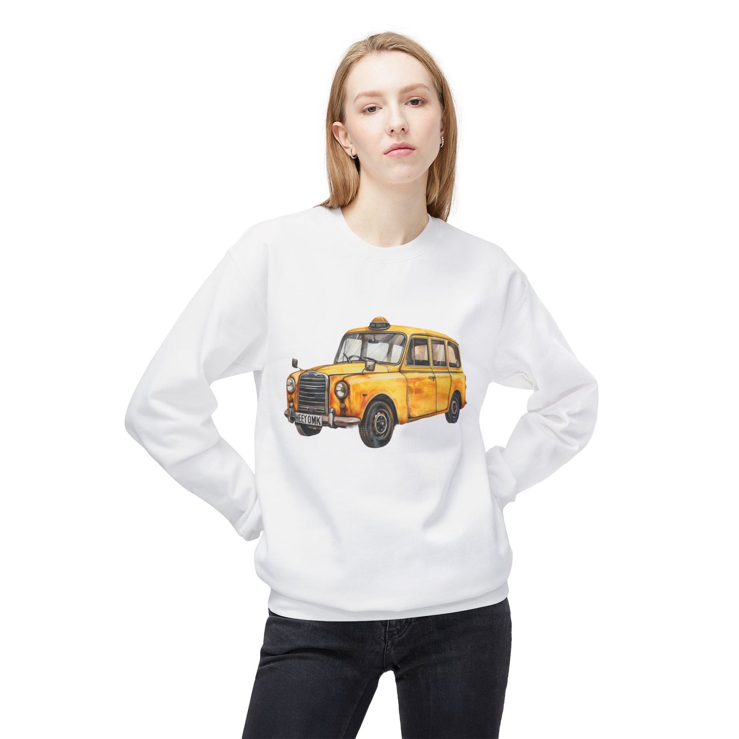 Unisex Midweight Softstyle Fleece Crewneck Sweatshirt - Trendy Vintage British Car