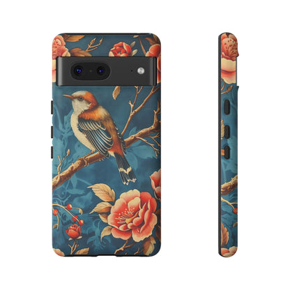 Bird & Floral Phone Case, Tough Cases for Nature Lovers, Gift for Her, Customizable Design, Vibrant Tech Accessories