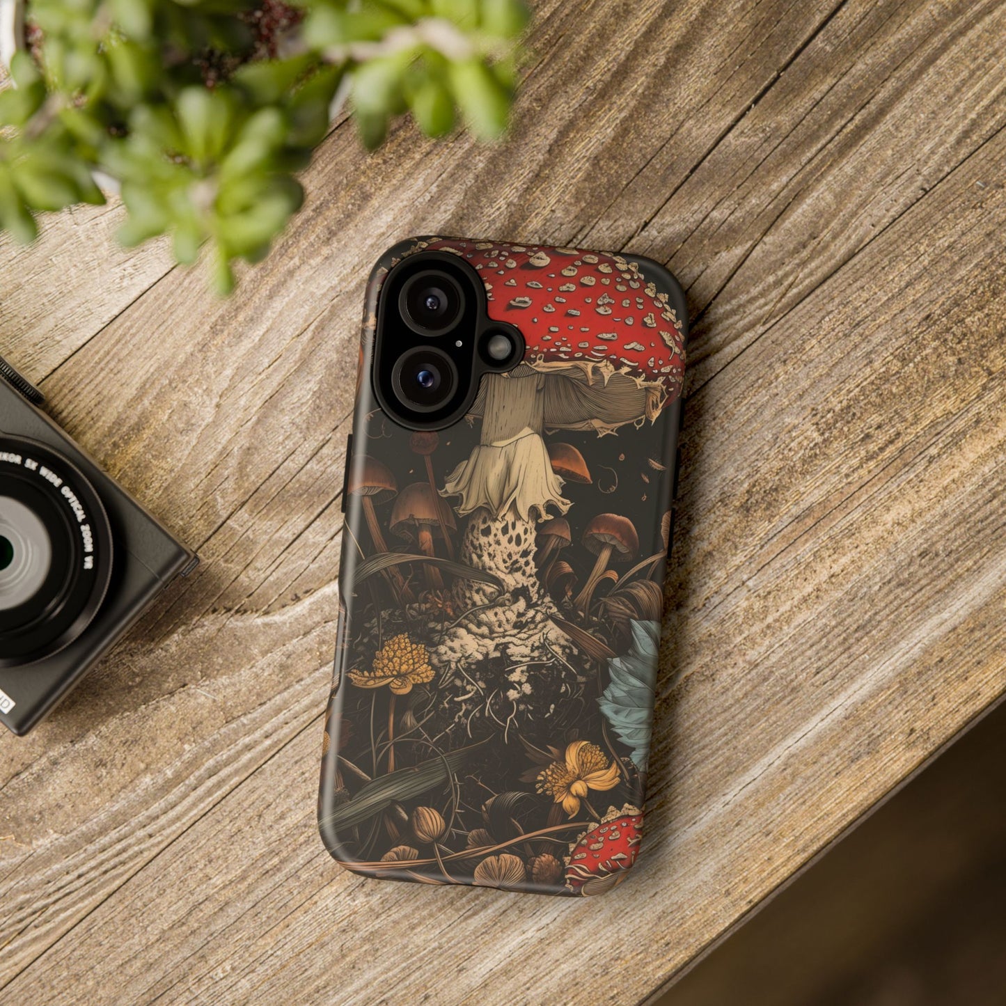 Mushroom Phone Case, Tough iPhone Cover, Nature Lover Gift, Unique Cell Phone Accessory, Fungi Art Design, Eco-Friendly Protection