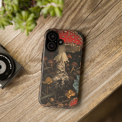 Mushroom Phone Case, Tough iPhone Cover, Nature Lover Gift, Unique Cell Phone Accessory, Fungi Art Design, Eco-Friendly Protection