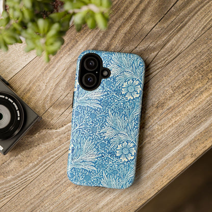 Stylish Phone Case, Tough Floral Phone Cover, Fashionable Tech Accessory, Gift for Her, Blue Flower Design