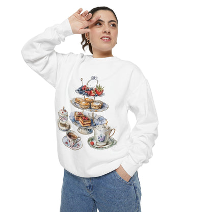 Unisex Garment-Dyed Sweatshirt - Elegance on a Plate - British Royal Dining