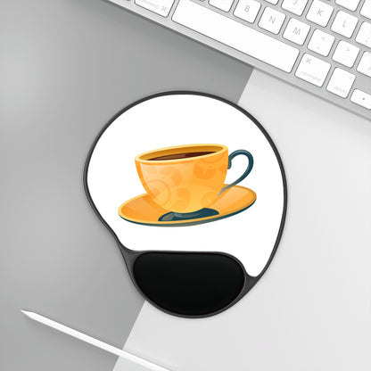 Stylish Coffee Cup Mouse Pad With Wrist Rest, Cute Office Decor, Ergonomic Desk Accessory, Gift for Coffee Lovers, Unique Computer Mouse Pad