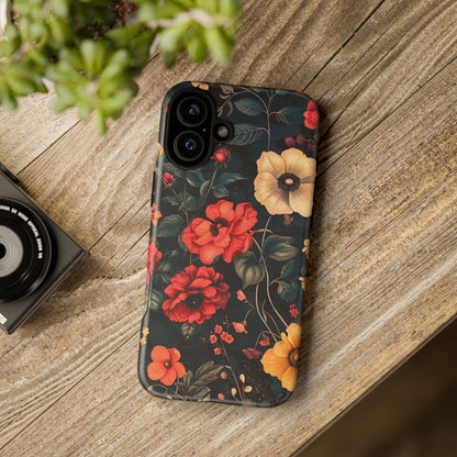 Floral Phone Case, Tough Cases, Flower Motif, Protective Cover, Gift for Her, Floral Design, Spring Accessory