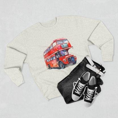 Unisex Crewneck Sweatshirt - London Transport English Bus Red Double-Decker