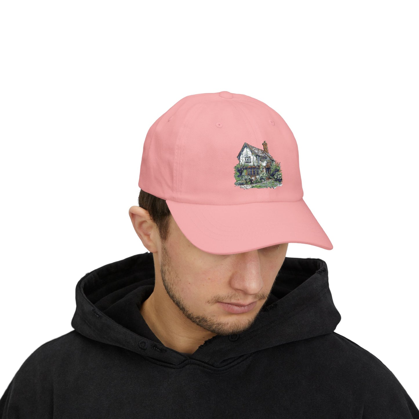 Classic Dad Cap with Charming House Design, Dad Hat Gift, Summer Accessory, Outdoor Cap, Casual Style