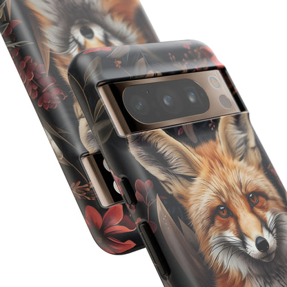 Fox Floral Phone Case, Tough Cases for Animal Lovers, Nature Themed Gift, Cute Phone Cover, Wild Fox Protector