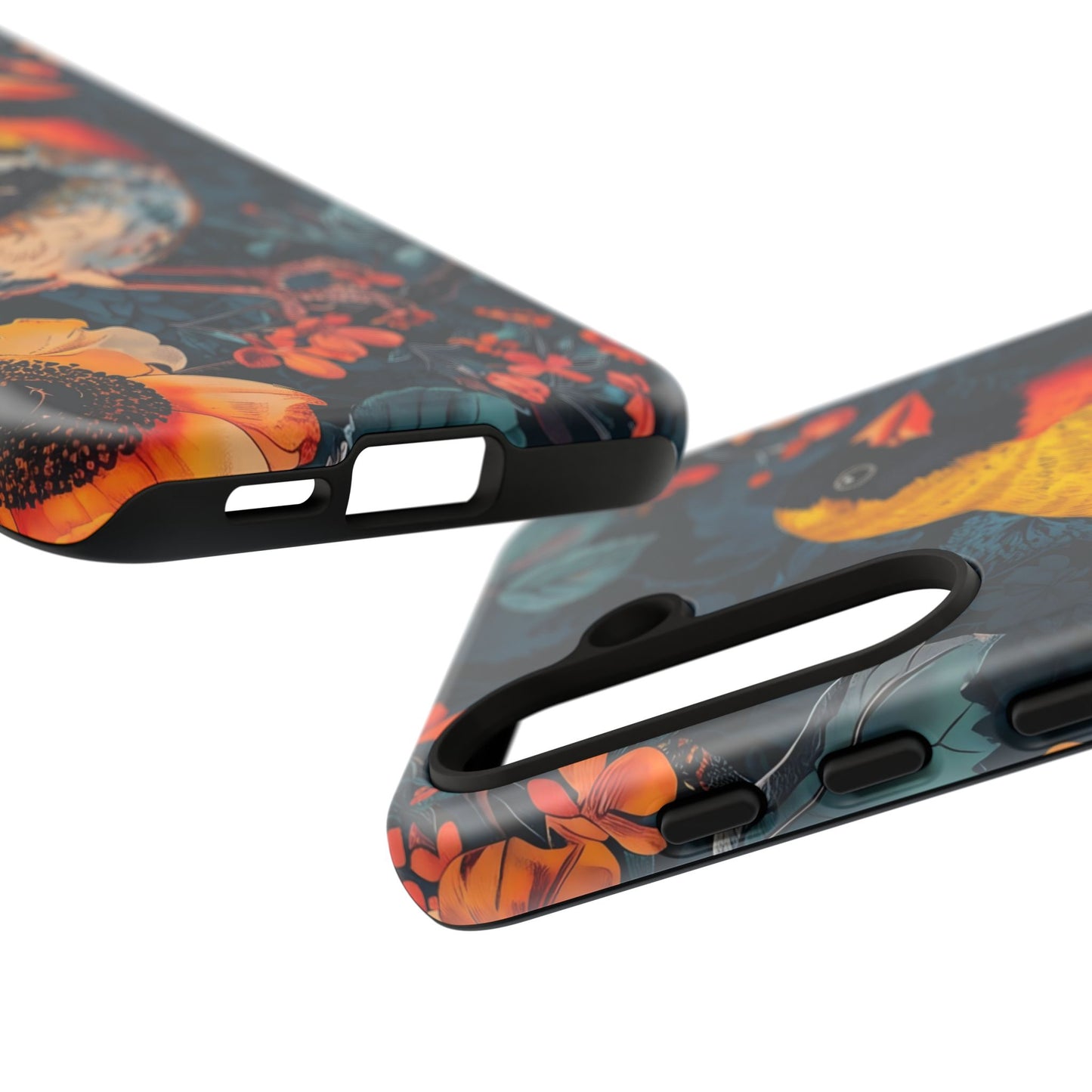 Colorful Bird Phone Case, Floral Phone Cover, Tough Phone Protector, Nature Lover Gift, Botanical Case, Unique Mobile Accessory