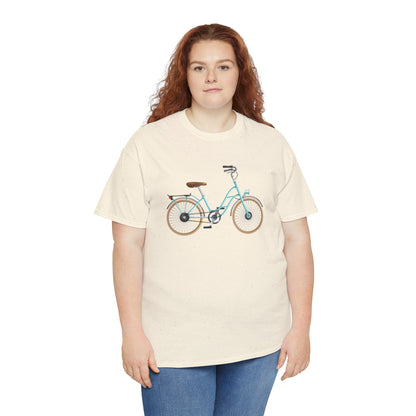 Unisex Heavy Cotton Tee - Classic British Bicycle - Timeless Charm