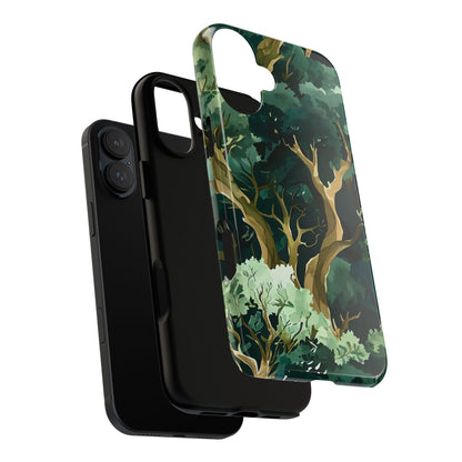 Forest Green Phone Case, Nature-Inspired Tough Cases, Eco-Friendly Gift, Outdoor Lover Accessory, Unique Phone Cover