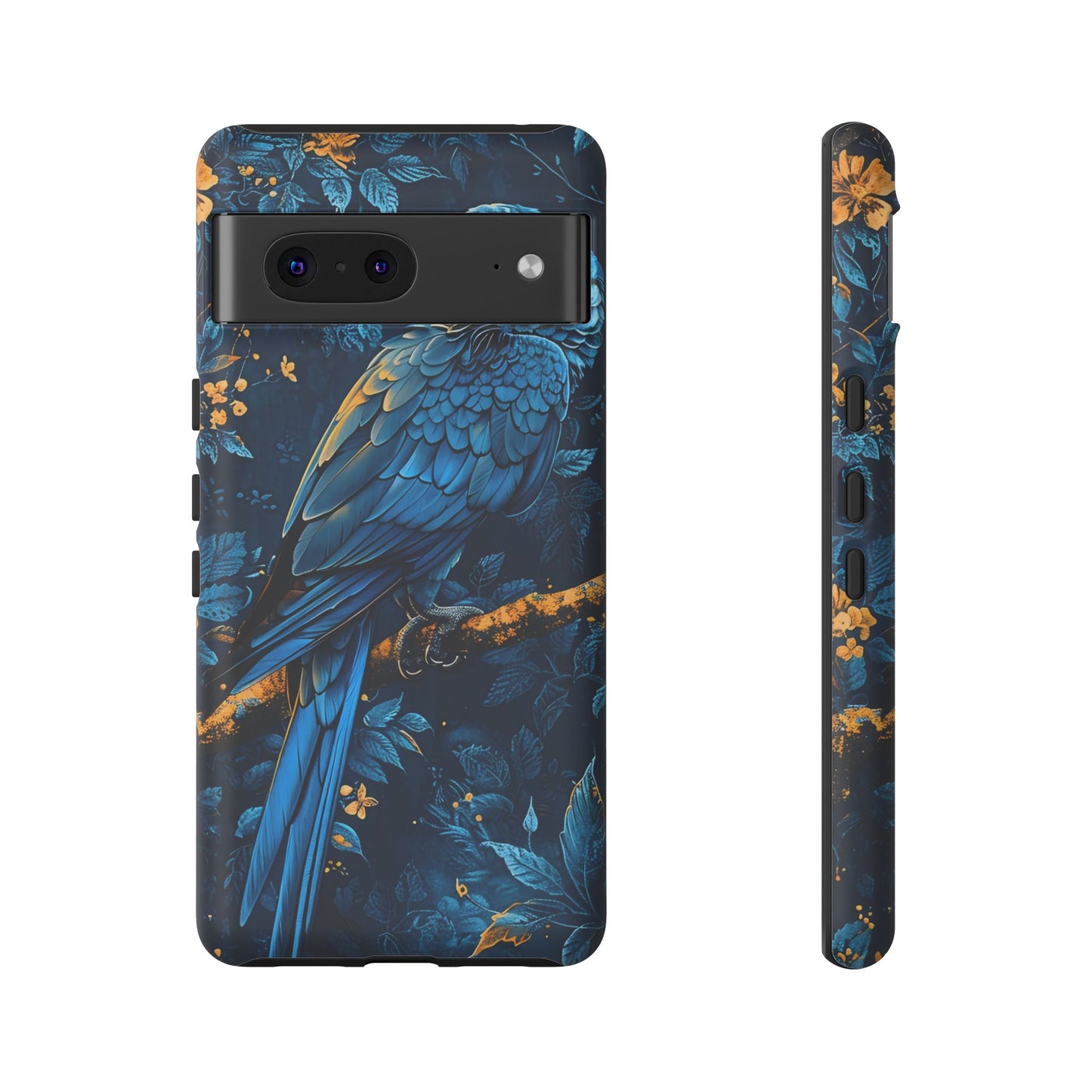 Tough Cases - Vibrant Blue Parrot Phone Case, Tropical Bird Phone Cover, Nature Lover Gift, Eco-Friendly Accessories, Unique Wildlife Decor