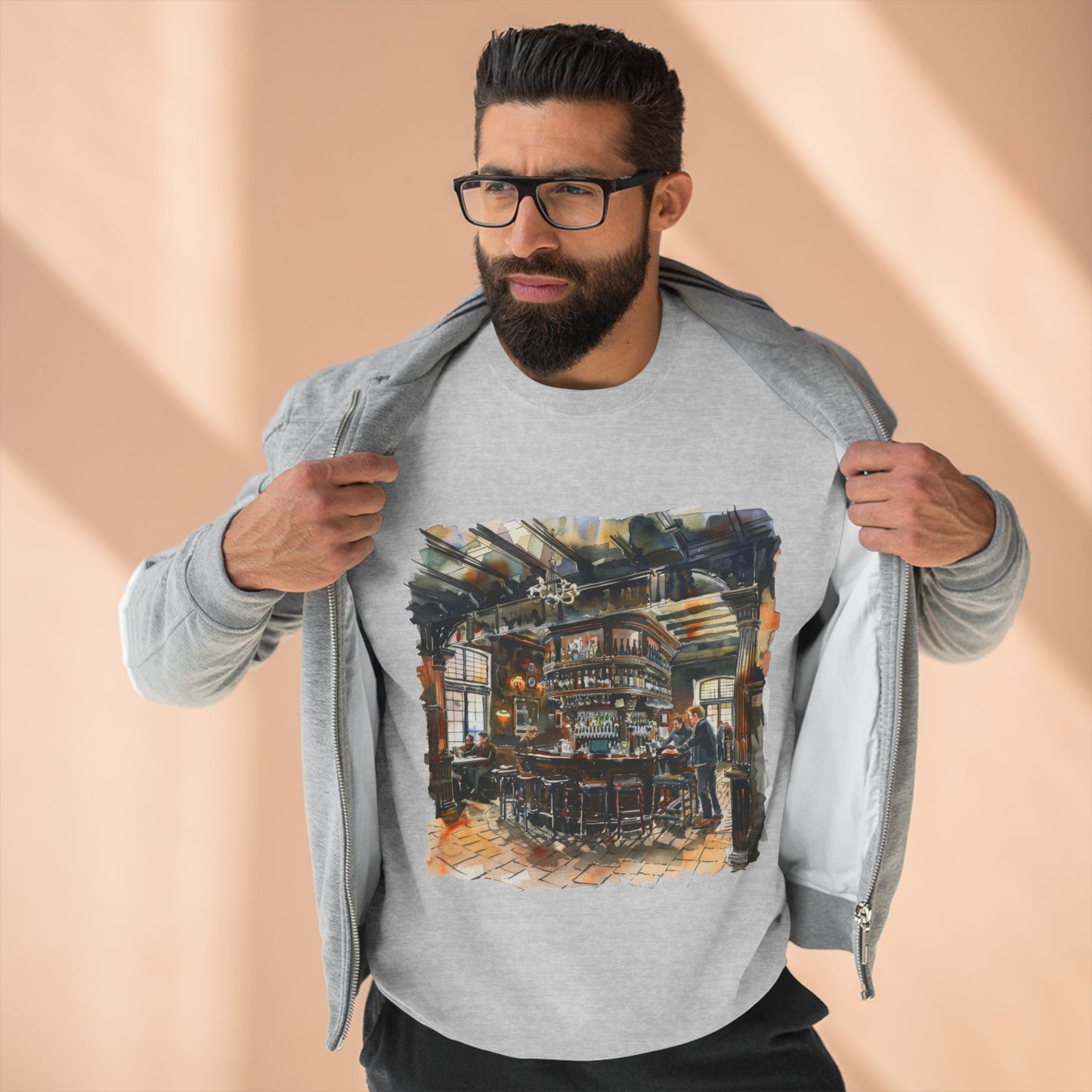 Unisex Crewneck Sweatshirt - London Pub Interior British Tavern